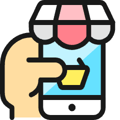 Mobile Shopping Shop Hand Icon from Ultimate Colors Set