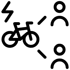 Electric Bike Users Connect 1 Icon from Ultimate Light Set