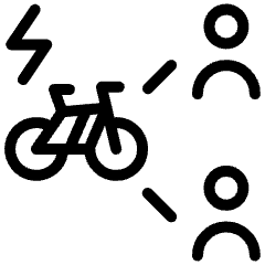 Electric Bike Users Connect 3 Icon from Ultimate Light Set