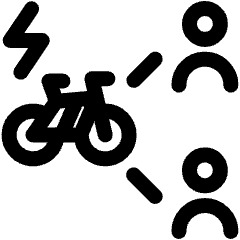 Electric Bike Users Connect 3 Icon from Ultimate Regular Set