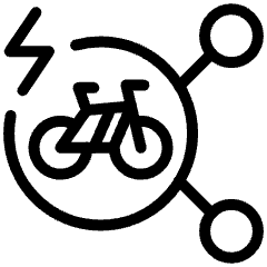 Electric Bike Users Connect 4 Icon from Ultimate Light Set