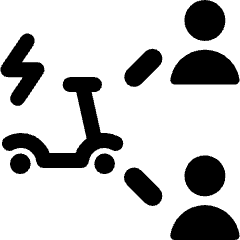 Step Scooter Users Connect 1 Icon from Ultimate Bold Set