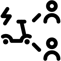 Step Scooter Users Connect 1 Icon from Ultimate Regular Set
