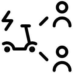 Step Scooter Users Connect 1 Icon from Ultimate Light Set