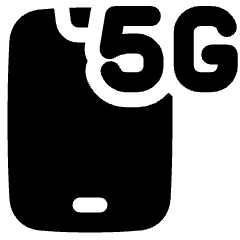 5g Smarthphone Icon from Plump Solid Set