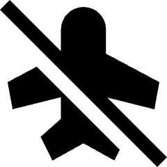 Airplane Disabled Icon from Sharp Solid Set
