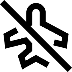 Airplane Disabled Icon from Sharp Line Set