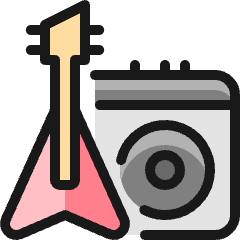 Modern Music Bass Guitar Icon from Ultimate Colors Set