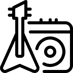 Modern Music Bass Guitar Icon from Ultimate Light Set