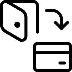 Cashless Payment Card Top Up Wallet Icon from Ultimate Light Set