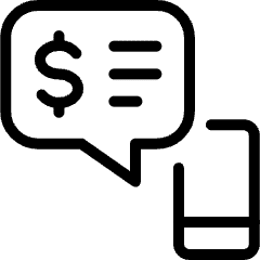 Cashless Payment Online Statement Chat Bubble Icon from Ultimate Light Set