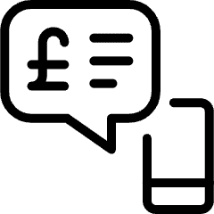 Cashless Payment Online Statement Chat Bubble Pound Icon from Ultimate Light Set