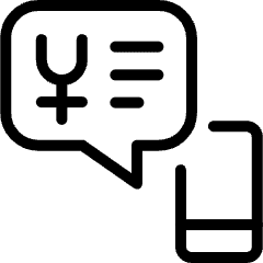 Cashless Payment Online Statement Chat Bubble Yuan Icon from Ultimate Light Set