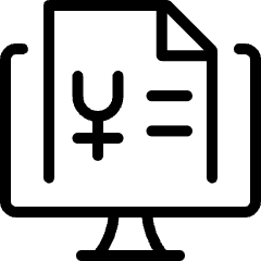 Cashless Payment Online Statement Monitor Document Yuan Icon from Ultimate Light Set