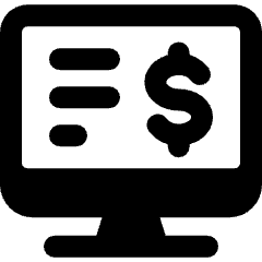 Cashless Payment Online Statement Monitor Icon from Ultimate Bold Set