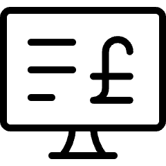 Cashless Payment Online Statement Monitor Pound Icon from Ultimate Light Set