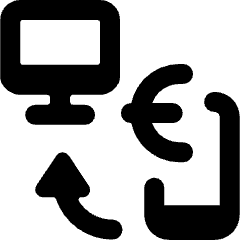 Cashless Payment Online Transfer Monitor Euro Icon from Ultimate Bold Set