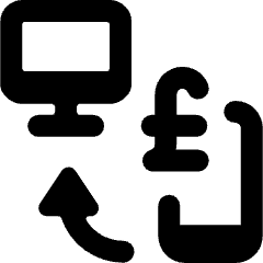 Cashless Payment Online Transfer Monitor Pound Icon from Ultimate Bold Set