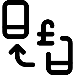 Cashless Payment Online Transfer Smartphone Pound 1 Icon from Ultimate Regular Set