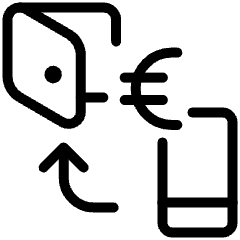 Cashless Payment Online Transfer Wallet Euro Icon from Ultimate Light Set