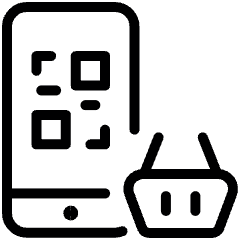 Cashless Payment Qr Code Basket Icon from Ultimate Light Set