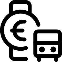 Cashless Payment Smart Watch Pay Bus Circle Euro Icon from Ultimate Regular Set