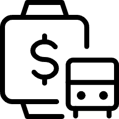 Cashless Payment Smart Watch Pay Bus Square Icon from Ultimate Light Set