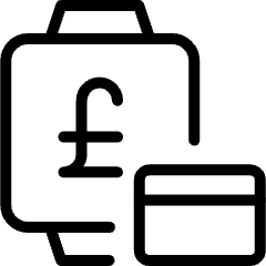 Cashless Payment Smart Watch Pay Card Square Pound Icon from Ultimate Light Set