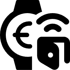 Cashless Payment Smart Watch Pay Wallet Circle Euro Icon from Ultimate Bold Set