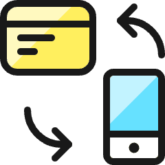 Credit Card Smartphone Exchange Icon from Ultimate Colors Set