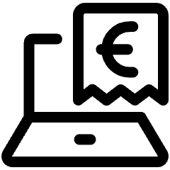 Electronic Billing Laptop Notebook Euro Icon from Ultimate Regular Set