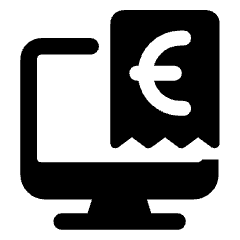 Electronic Billing Monitor Euro Icon from Ultimate Bold Set