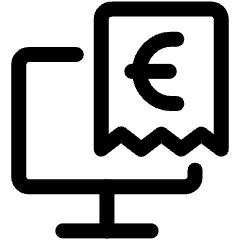 Electronic Billing Monitor Euro Icon from Ultimate Regular Set