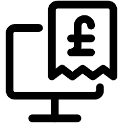 Electronic Billing Monitor Pound Icon from Ultimate Regular Set