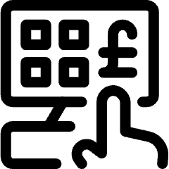 Self Payment Touch Pound Icon from Ultimate Regular Set