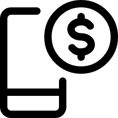 Smartphone Pay Dollar 1 Icon from Ultimate Regular Set