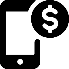 Smartphone Pay Dollar 1 Icon from Ultimate Bold Set