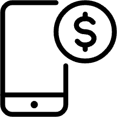 Smartphone Pay Dollar 1 Icon from Ultimate Light Set