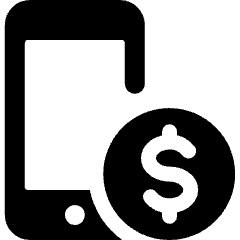Smartphone Pay Dollar 2 Icon from Ultimate Bold Set