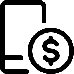 Smartphone Pay Dollar 2 Icon from Ultimate Regular Set