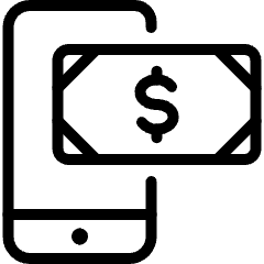 Smartphone Pay Dollar Icon from Ultimate Light Set