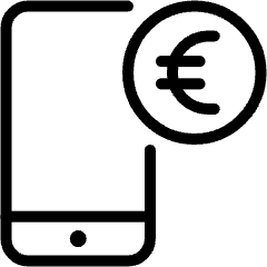 Smartphone Pay Euro 1 Icon from Ultimate Light Set