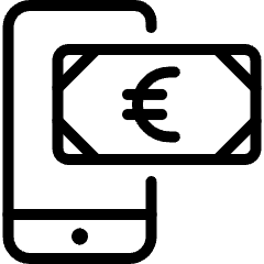 Smartphone Pay Euro Icon from Ultimate Light Set