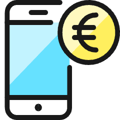 Smartphone Pay Euro 2 Icon from Ultimate Colors Set