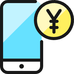 Smartphone Pay Yen 1 Icon from Ultimate Colors Set
