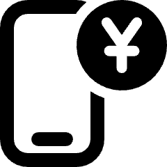 Smartphone Pay Yuan 1 Icon from Ultimate Bold Set