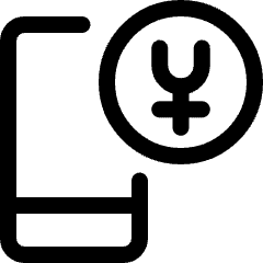 Smartphone Pay Yuan 1 Icon from Ultimate Regular Set