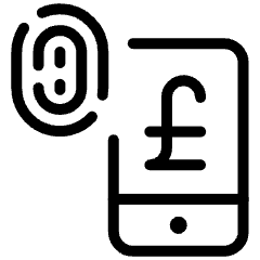 Smartphone Payment Touch Pound Icon from Ultimate Light Set