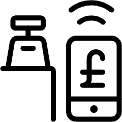 Wireless Payment Smartphone Pound Icon from Ultimate Light Set