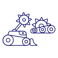 Tankbot Fight Illustration from UX Line Set